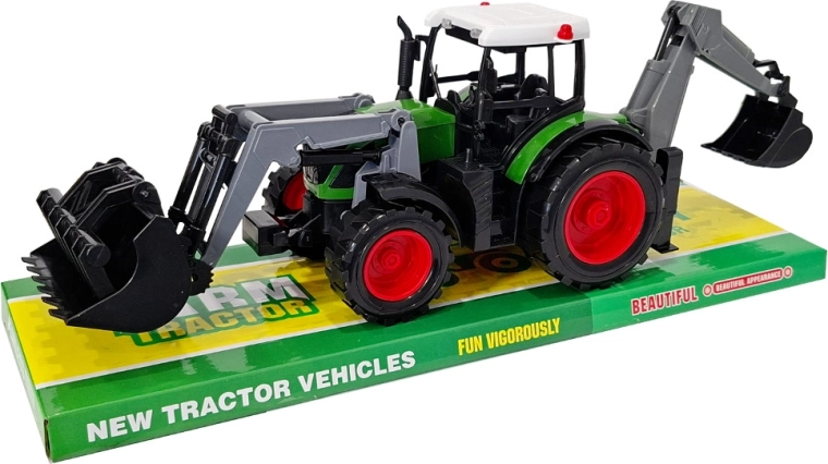 Mașină de construcții – tractor cu încărcător frontal și excavator spate