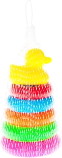 Piramidă pentru copii în plasă cu inele și rățușcă