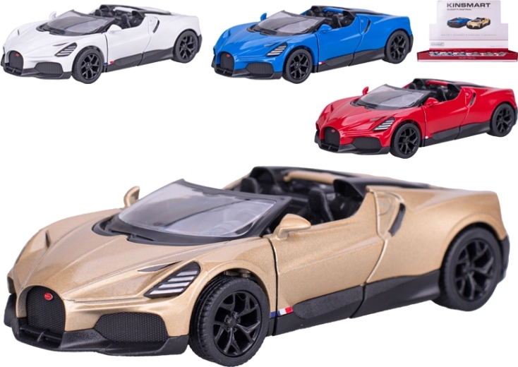 Model metalic Kinsmart Bugatti Mistral cu tracțiune prin recul, 1:36
