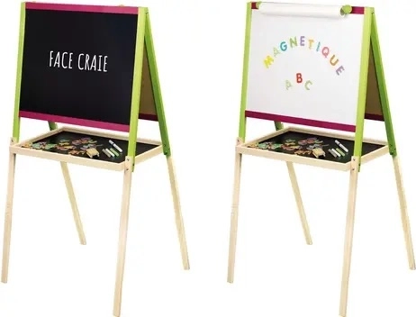 Jeujura – tablă creativă multifuncțională din lemn, cu accesorii, 56 × 43 cm