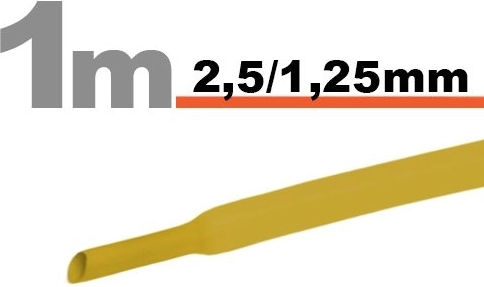 Tub termocontractabil galben 2,5/1,25 mm