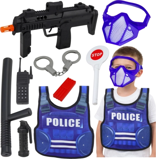 Set polițienesc pentru copii cu vestă, pistol și accesorii