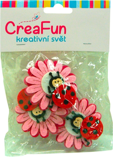 Floare și buburuză – set creativ, 3 buc