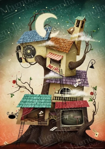 Puzzle casă în copac 1000 piese MAGNOLIA