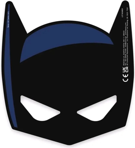 Mască de carnaval din hârtie Batman - set 6 buc.