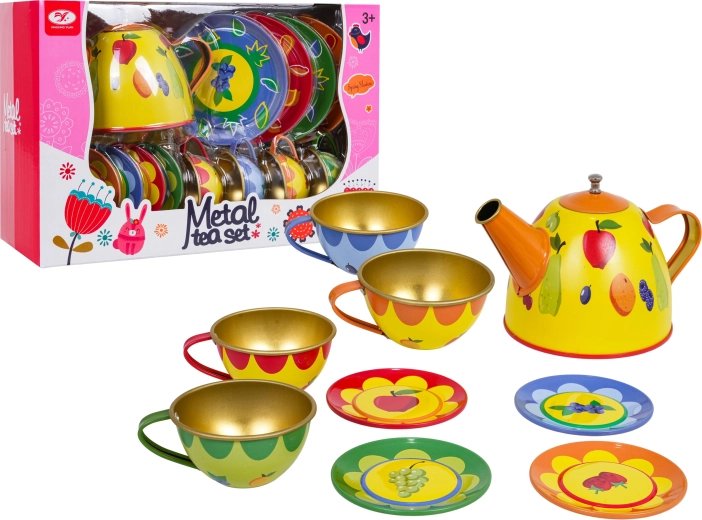 Set de ceai metalic cu motiv de fructe pentru copii