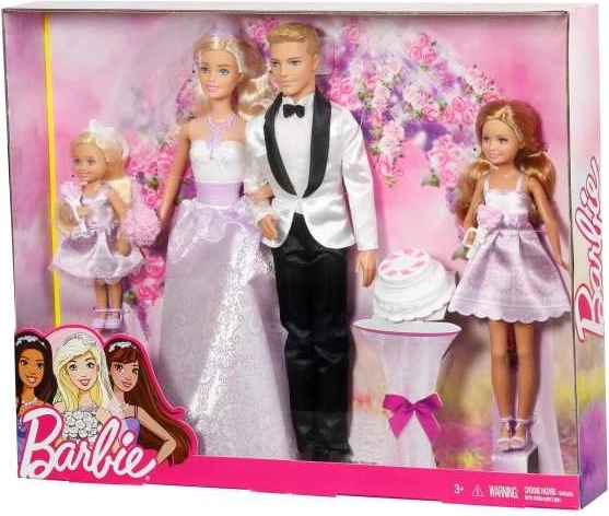 Set de păpuși Barbie pentru nuntă (4 buc.)