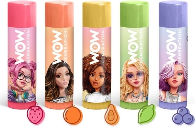 Balsam colorat pentru buze WOW pentru copii – arome diverse