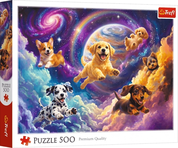 Puzzle Trefl Cățeluși spațiali, 500 de piese