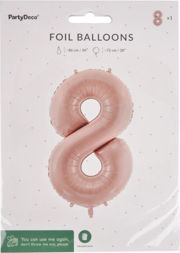 Balon din folie cifră 8 bej 72 cm