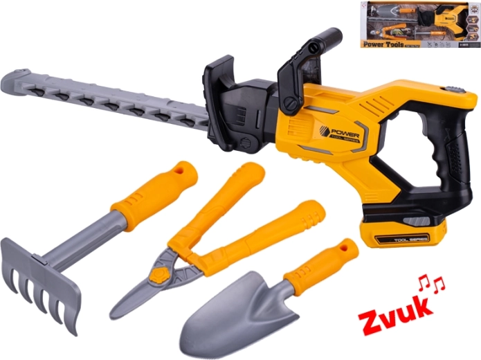 Foarfecă de tuns gard viu pentru copii cu baterii, cu sunete și accesorii, 57 cm