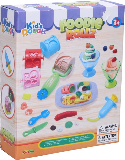 Plastilină cu tematică alimentară și sucitor - 4 buc.