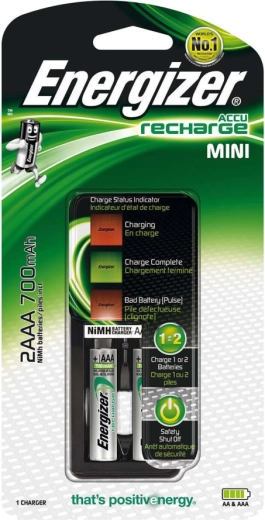 Încărcător mini Energizer AAA cu 2× AAA Power Plus 700 mAh