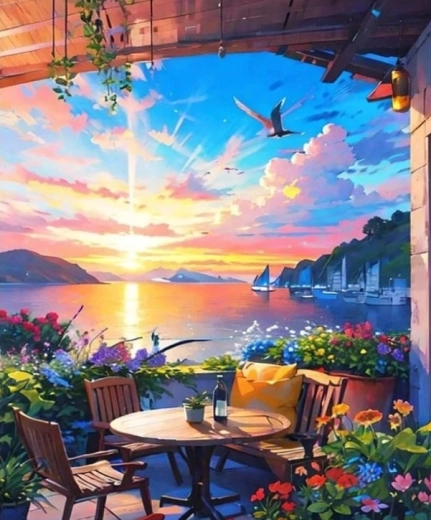 Pictură cu diamante Moment la lac 30 × 40 cm