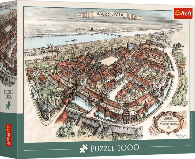 Puzzle Trefl – Proiectul de reconstrucție al Orașului Vechi, Varșovia 1951 – 1000 de piese