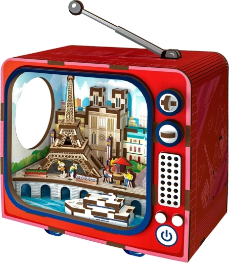 2Kids Toys puzzle 3D din lemn retro TV Paris