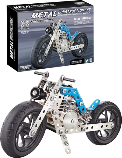 Set de construcție metalică motocicletă 140 piese