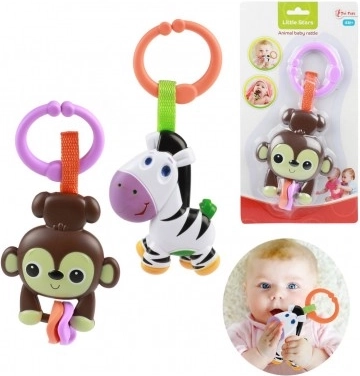 Zornăitoare pentru bebeluși cu animăluț, din plastic, 4m+