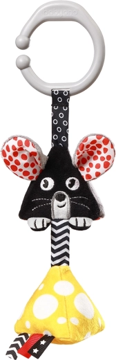 Jucărie suspendată cu contrast pe inel C Mouse 0 m+ BABYONO