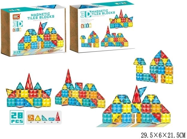 Set de construcție magnetic cu 28 de piese