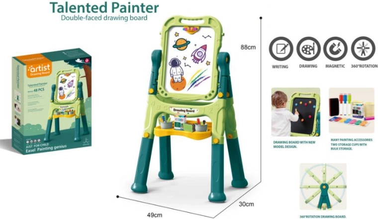 Tablă artistică dublă, 48 piese, verde