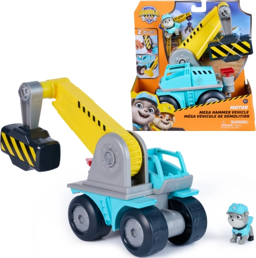 Patrula Cățelușilor Rubble și echipa lui: Motor și vehicul de construcții transformabil cu ciocan și figurină