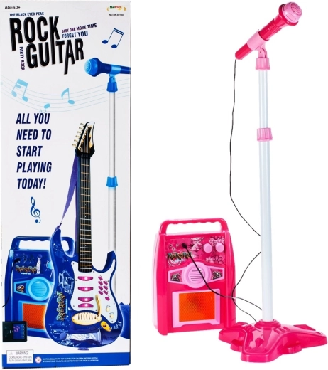 Chitară electrică cu amplificator de putere – albastră