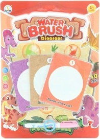 Pictură cu apă dinozauri – set de planșe de colorat cu pensulă cu apă