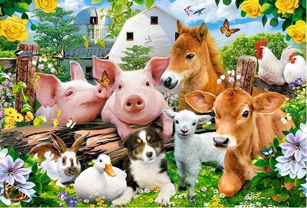 Puzzle MAXI pentru copii – FARM FRIENDS, 40 piese, CASTORLAND