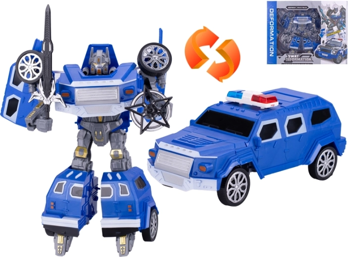 Mașină de poliție care se transformă în robot 31 cm