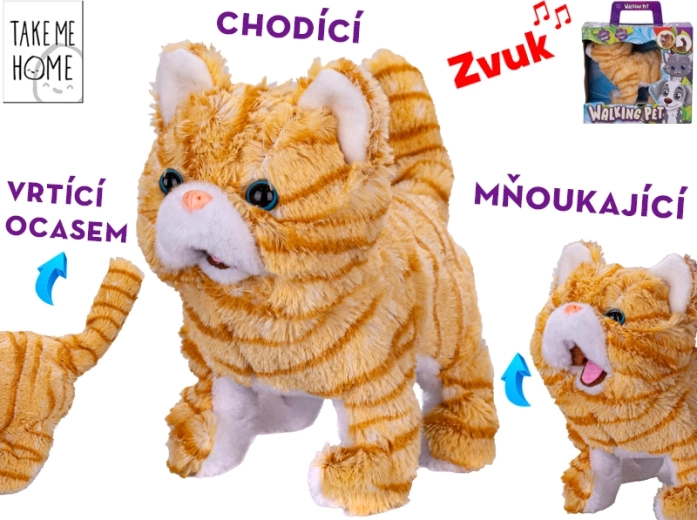 Pisică interactivă din pluș 21 cm Take Me Home