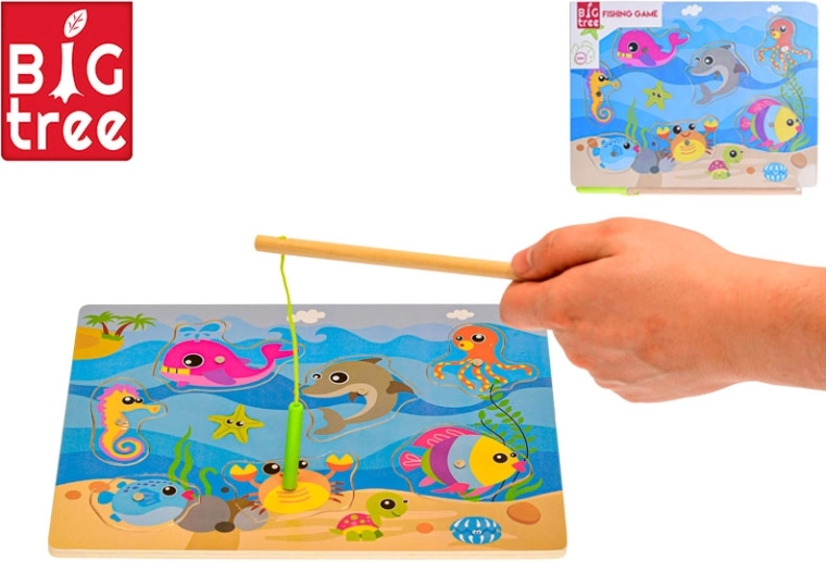 Big Tree joc magnetic din lemn Pești