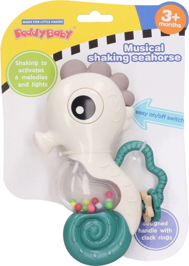 Zornăitoare căluț de mare cu muzică și lumini 16 cm