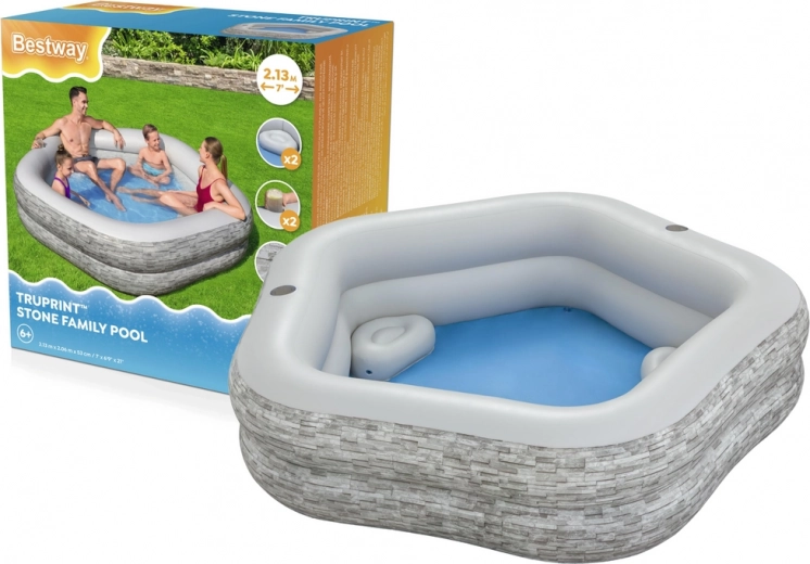 piscină de grădină gonflabilă de colț 213 × 206 × 53 cm Bestway
