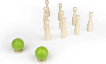 Mini bowling din lemn de arțar MILANIWOOD