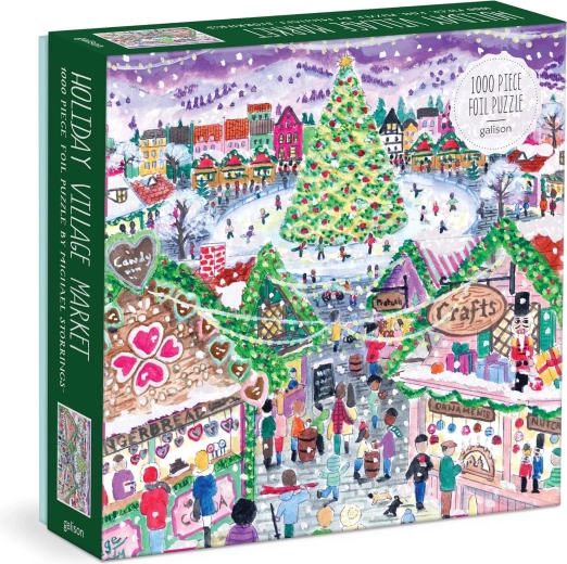 Puzzle metalizat Galison Piețe de Advent, 1.000 de piese