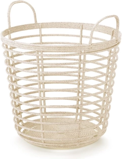 Coș de depozitare cu mânere ZANZI BASKET WOOD crem 25 l