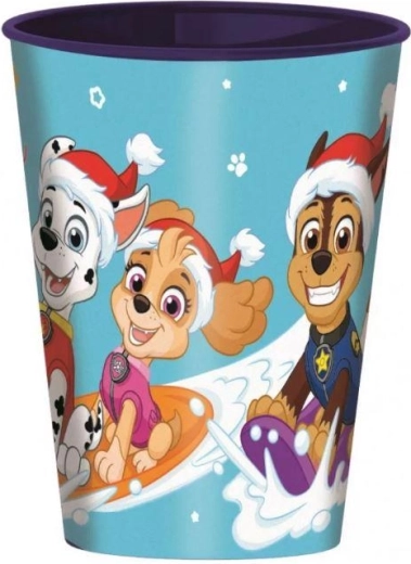 Pahar din plastic Patrula Cățelușilor, tematică de Crăciun, 260 ml