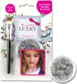 Gel pentru corp strălucitor Lukky cu pensulă argintie