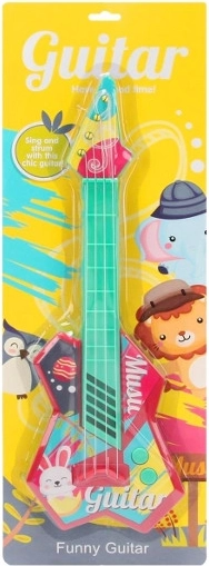 Chitară colorată cu animăluțe 42 cm