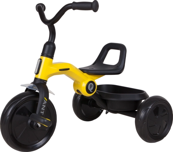 Tricicletă Qplay Ant galbenă pentru copii 2–6 ani