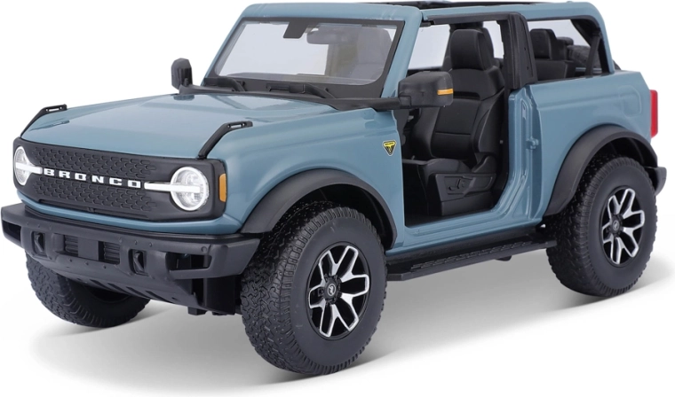 Maisto 2021 Ford Bronco Badlands fără uși albastru 1:18