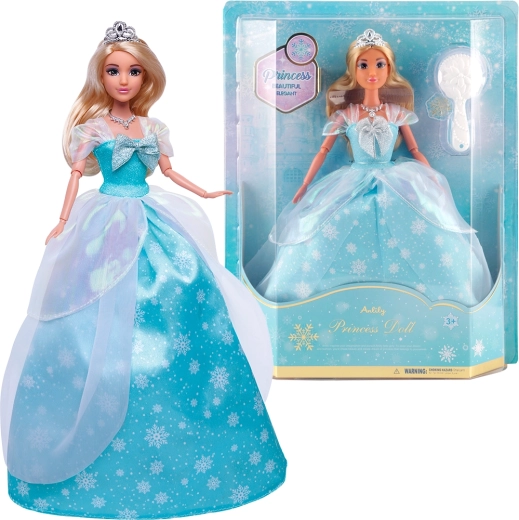 Păpușă modernă în rochie albastră de prințesă