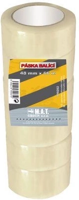 Bandă de ambalare 48 mm × 66 m transparentă, set 6 buc