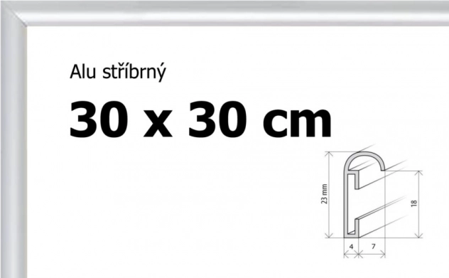 Cadru din aluminiu 30x30 cm în culoare argintie