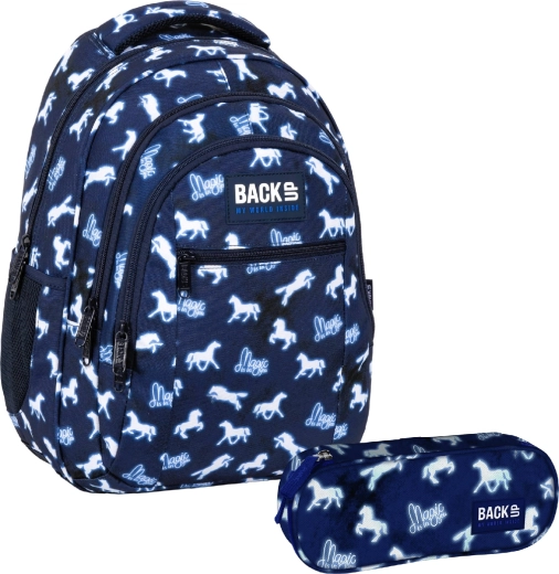 BackUP set școlar Magic Horses 2v1 – rucsac și penar
