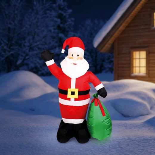 Moș Crăciun gonflabil cu iluminare LED, 180 cm