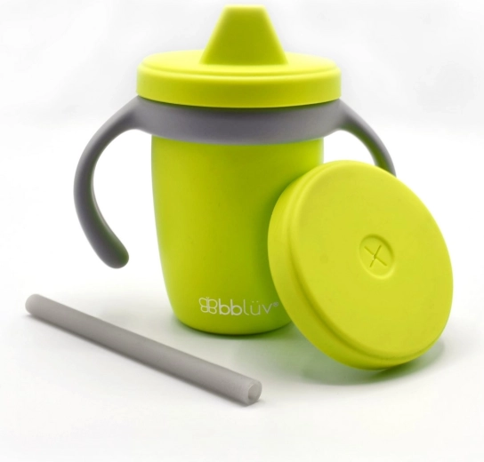 BBLÜV sippy cup – cană din silicon „crescătoare” lime