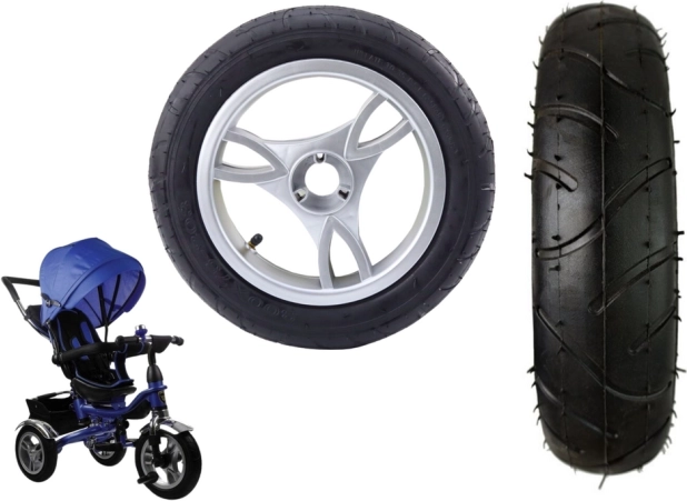 Roată față din plastic cu anvelopă pneumatică din cauciuc PRO600