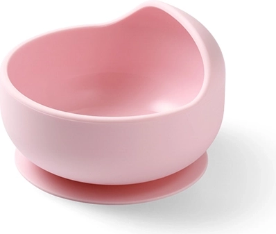 BabyOno bol din silicon cu ventuză, roz (6m+)